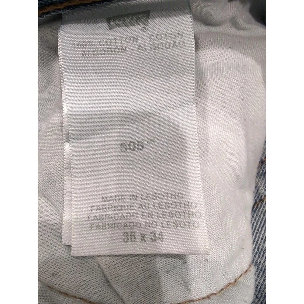LEVI'S 505 MEN'S JEANS SIZE 36X34 Blue Straight Regular Light Wash EUC